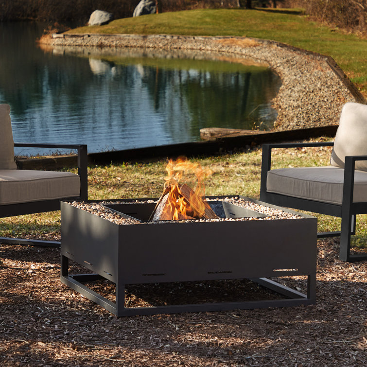 Real Flame Trey Outdoor Wood Burning Fire Pit Wayfair Canada